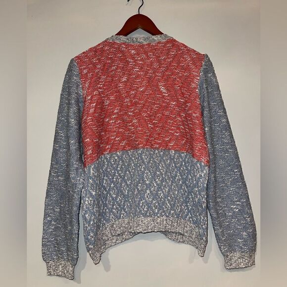 Anthropologie Moth Red Gray Marled Zip sweater Size XL - Picture 5 of 8